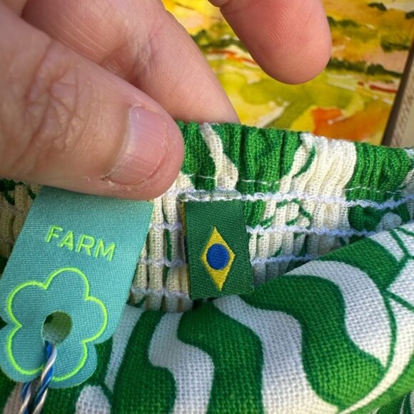 FARM Rio Green and White Pleated Maxi Dress - Picture 7 of 10